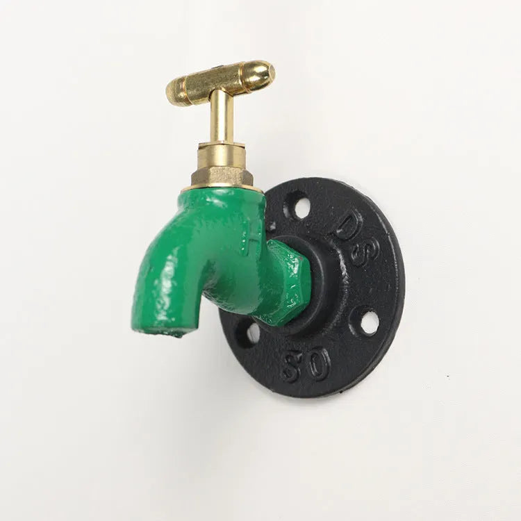 Metal wall-mounted towel rack hook with water pipe industrial design in polished finish
