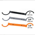 Orange, grey, and black magnetic suction locking wrenches from the H251 three-piece set laid out on a surface.