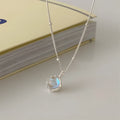 Silver geometry pendant necklace on curb chain with adjustable 41-50cm length