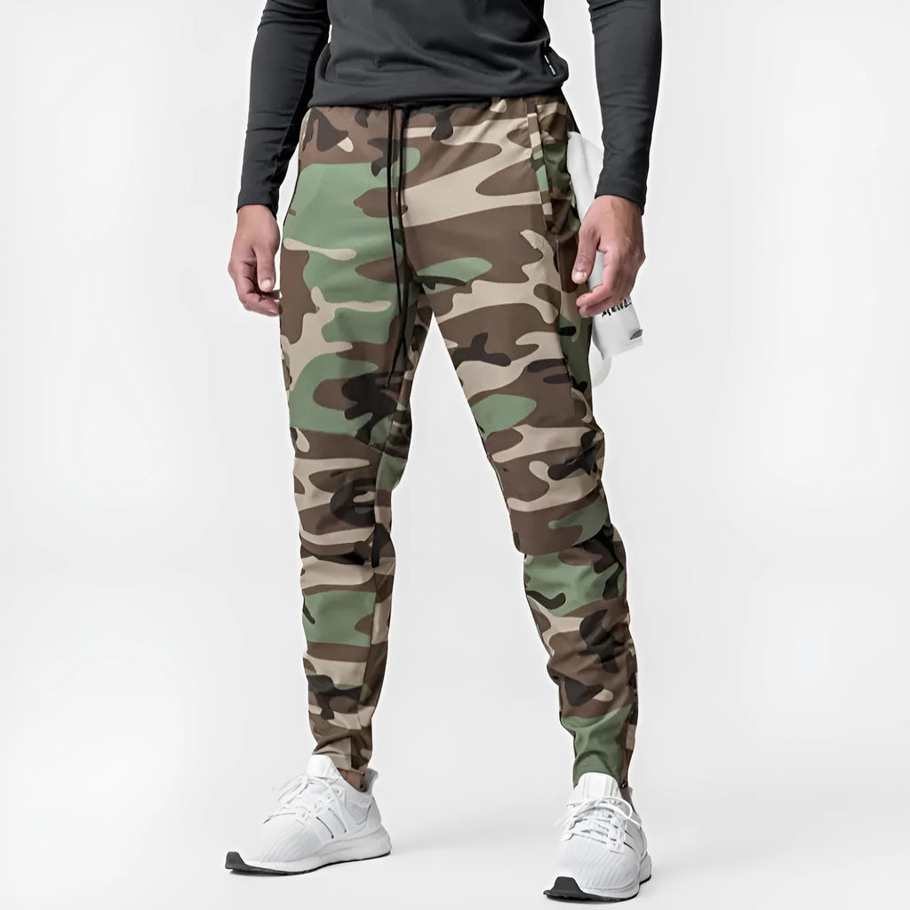 Men's quick-dry fitness running pants with ankle-tied design in multiple colour options