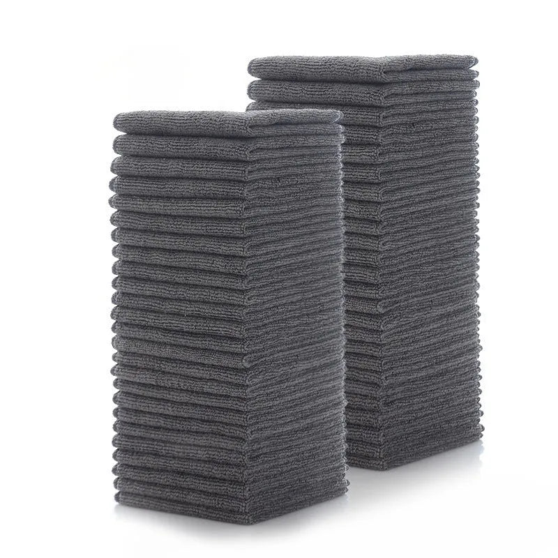 Grey microfiber kitchen cleaning cloth 25cm by 25cm for oil and decontamination