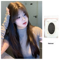Cold brown layered long straight women's full-head wig with natural styling