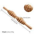 Natural beech wood massage roller set showing straight, curved and T-shaped designs