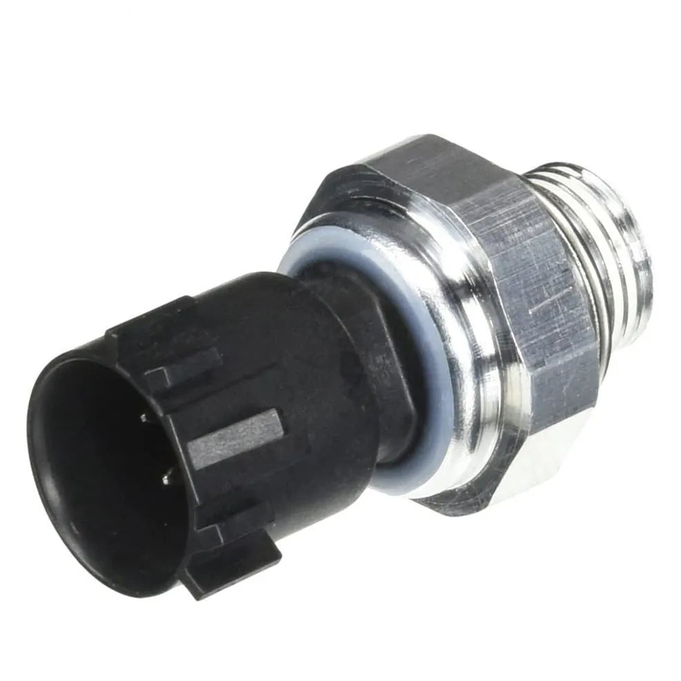 Silver automobile fuel pressure sensor for car engine diagnostics