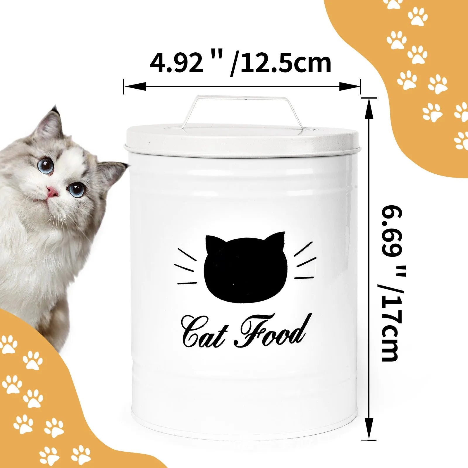 Iron sheet round can storage bucket with black or white inner box options