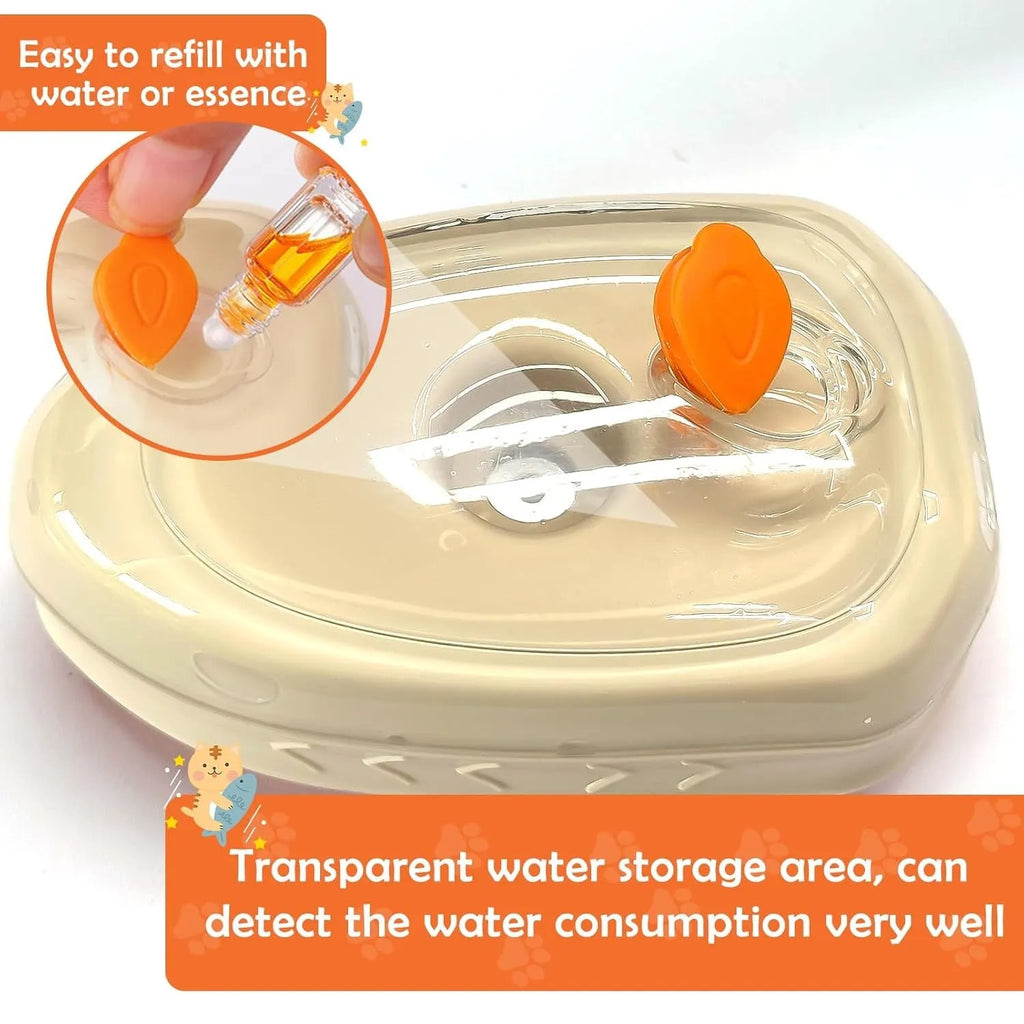 Yellow 4-in-1 cat steam brush with silicone grooming head and ringworm detector