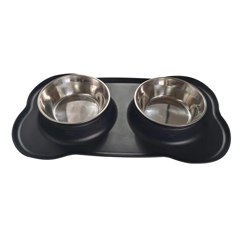 Large silicone dog bowl with stainless steel interior in choice of five colours