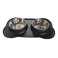 Large silicone dog bowl with stainless steel interior in choice of five colours
