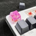 Transparent resin mechanical keyboard keycap with starry sky design in four colour options