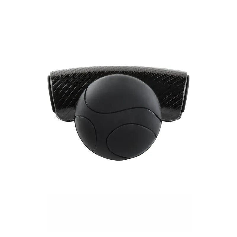 Black and blue silicone steering wheel assist ball with metal bearing, shown at approx 9x6 cm.