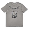 Straight fit cotton summer t-shirt in grey, short sleeves, round neck