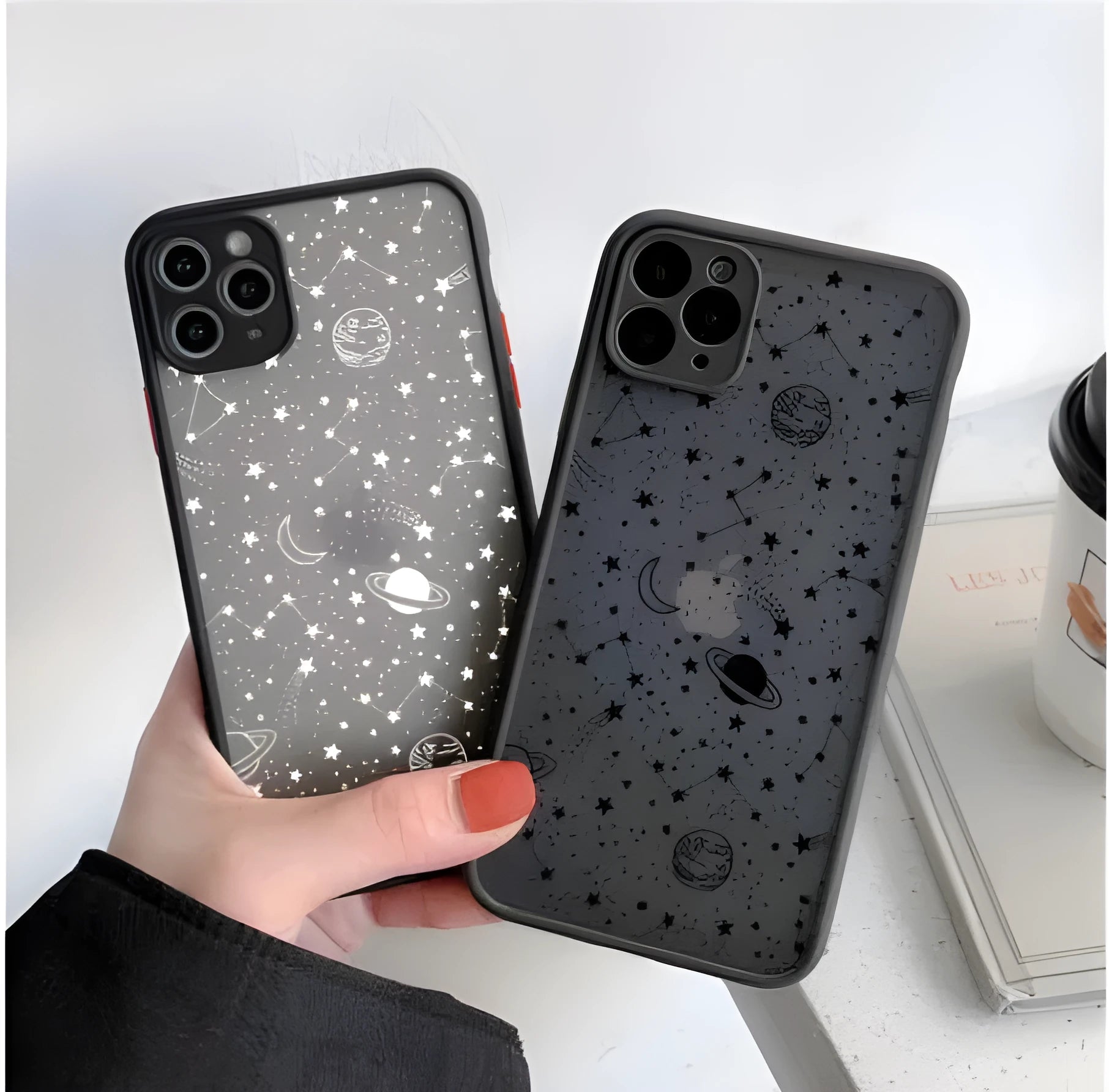 Universal black and white iPhone case compatible with multiple iPhone models