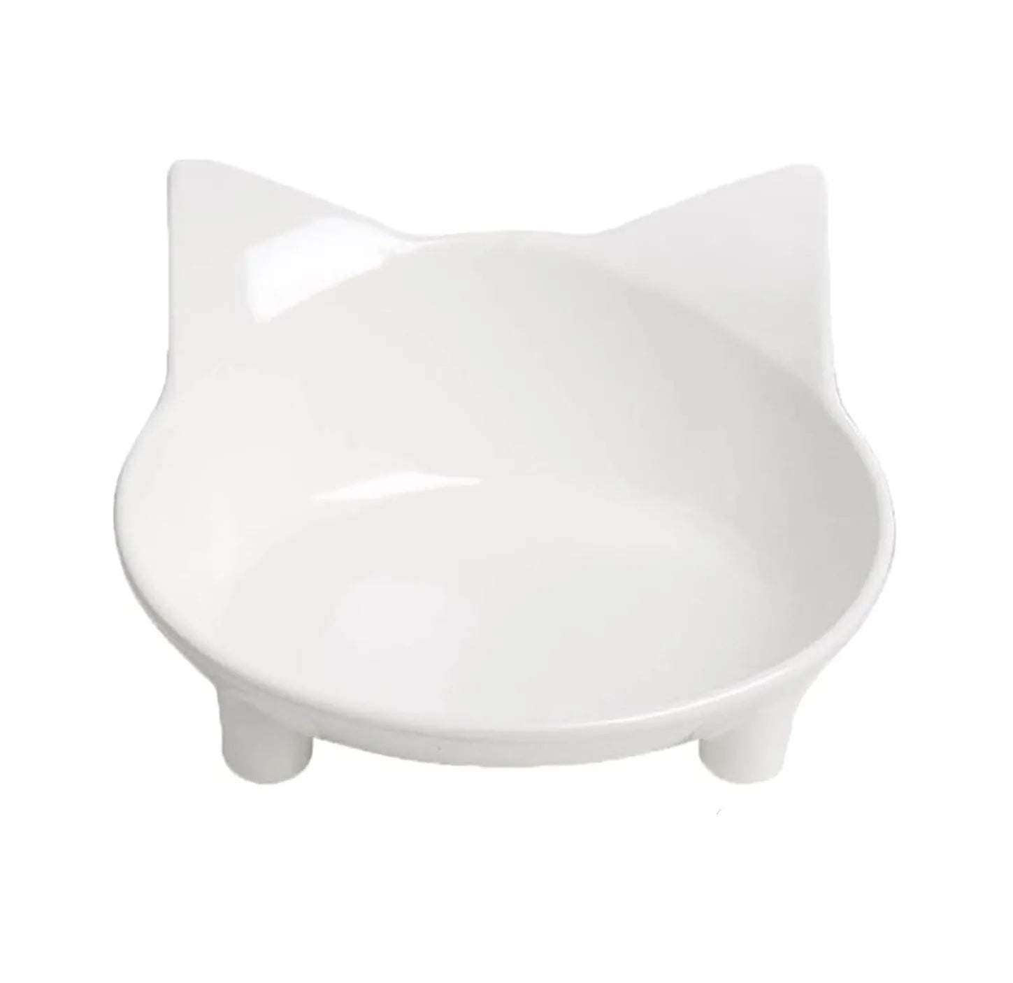Shallow black melamine cat bowl with non-slip rubber base for whisker fatigue reduction