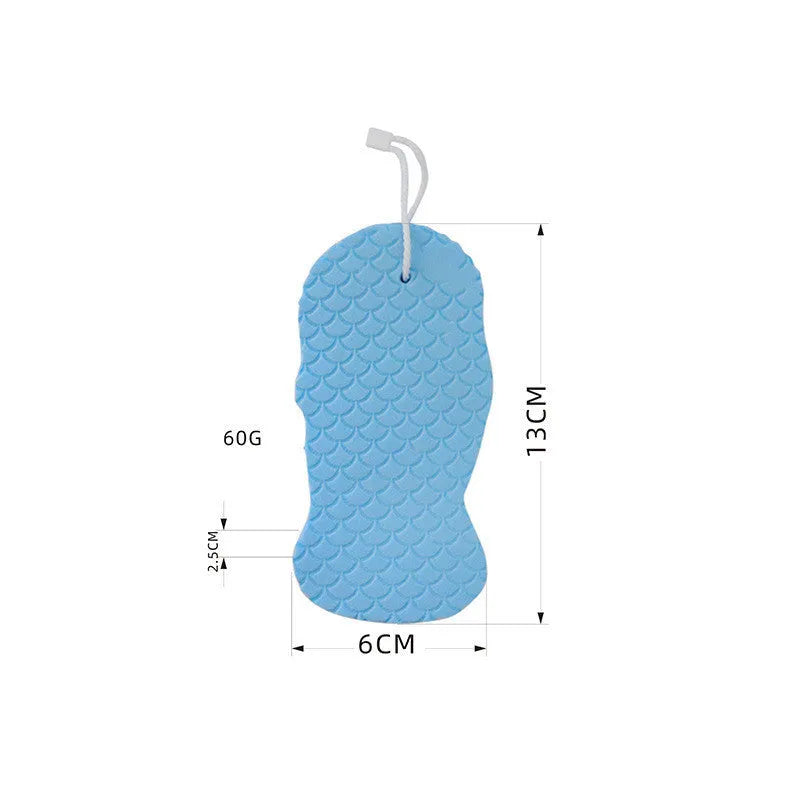 3D fish scale pattern bath sponge with textured surface for body exfoliation in multiple colours
