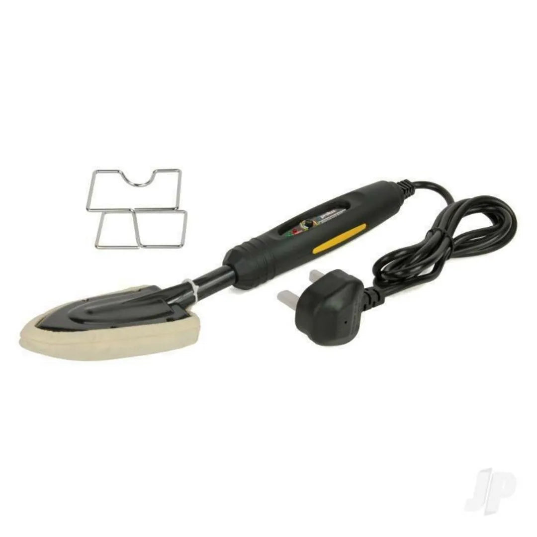 Electronic temperature control hair styling iron with cotton cover and heat-resistant bracket