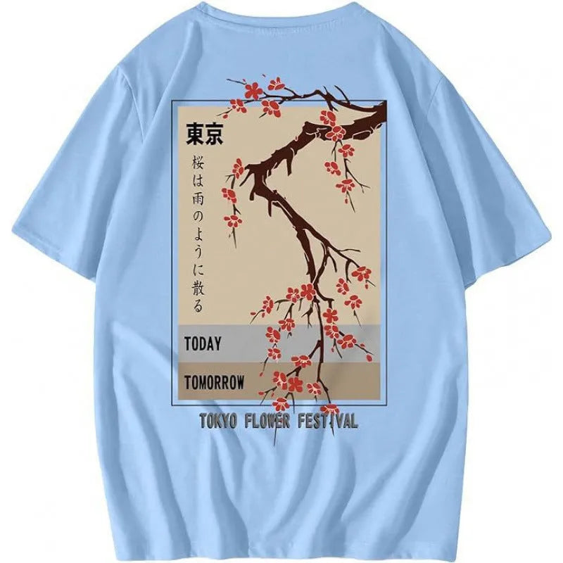 Men's printed street sports T-shirt with digital pattern on polyester fabric