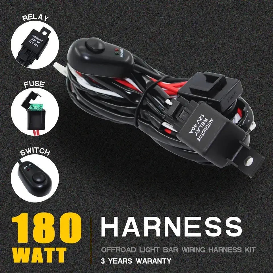 Automotive wiring harness with silicone insulation for connecting dual LED roof spotlights
