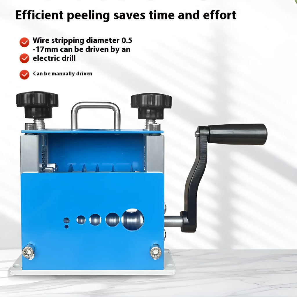 SD-017 manual wire stripping machine with compact 154mm length for 0.5-17mm diameter wires