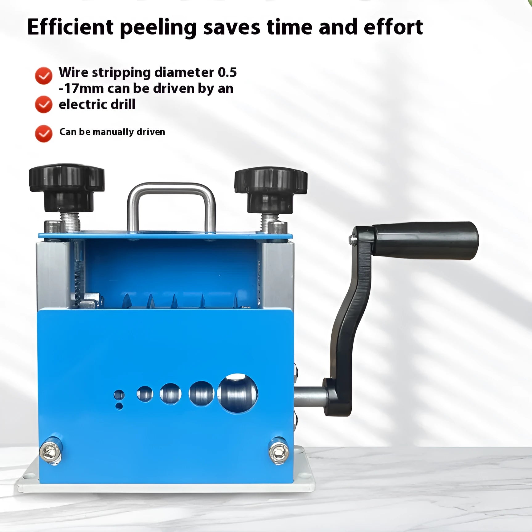 SD-017 manual wire stripping machine with compact 154mm length for 0.5-17mm diameter wires