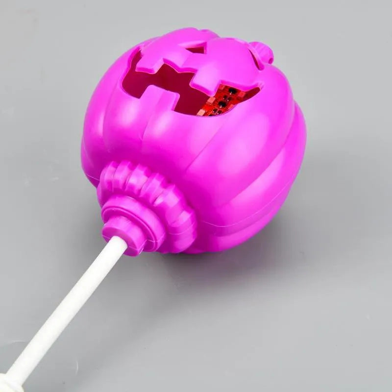 Pumpkin-shaped decorative lamp with USB cable for purple or yellow ambient lighting