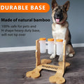 Wooden dog puzzle toy interactive snack dispenser feeder with 31x30x20cm dimensions