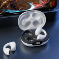 Wireless clip ear bone conduction Bluetooth headset in black with clip ear design and PVS cable