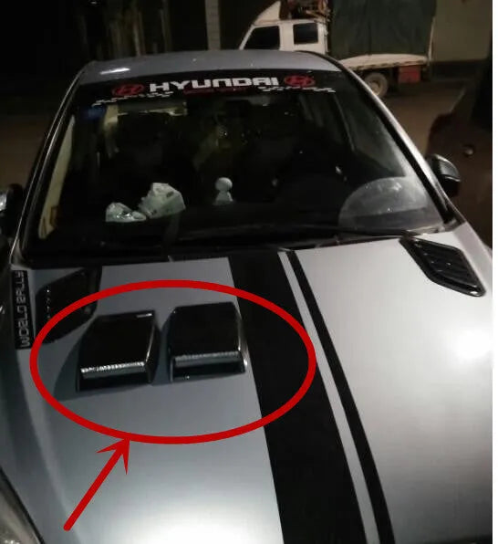 Black ABS plastic decorative simulation air vent for car interior decoration.