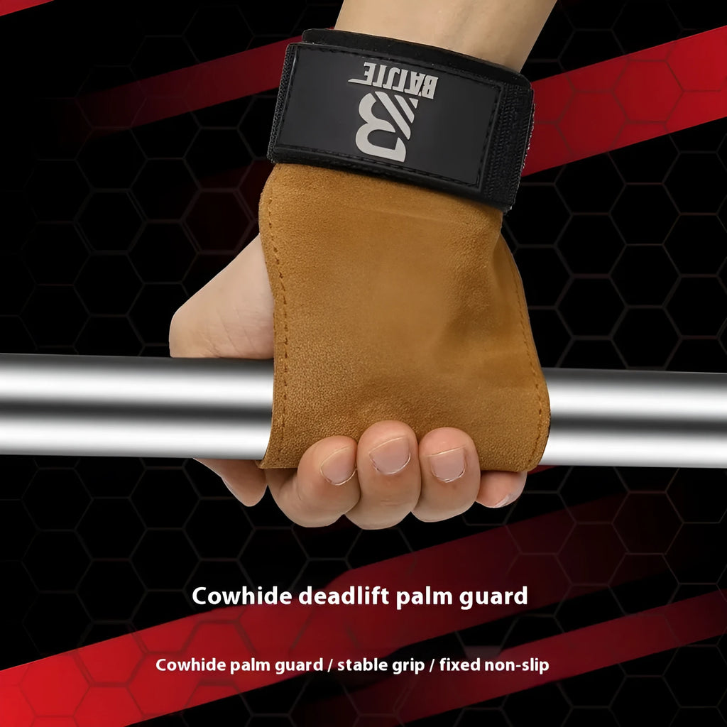Brown fitness wrist protector bands for pull-ups and horizontal bar training