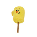 Natural corn cob cat toy with catnip filling for dental cleaning, measuring 7x6x15cm