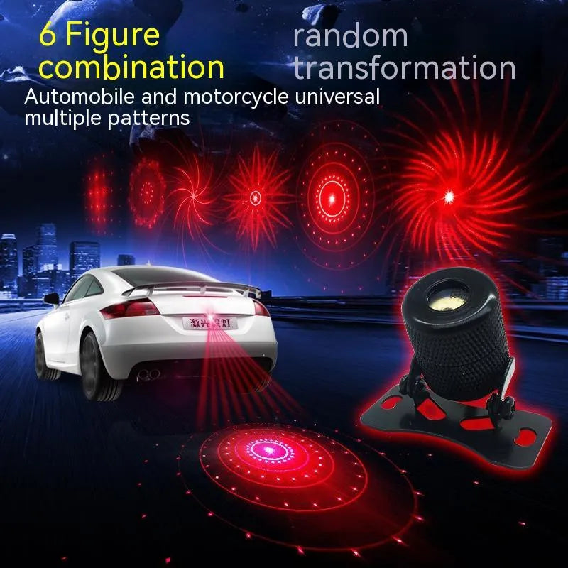 Motorcycle laser fog lamp with anti-collision warning system in aluminium housing