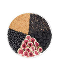 Box of mulberry and black wolfberry tea sachets with a reusable cup, showing pack size options.