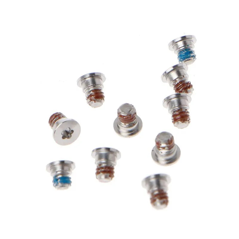 Ten metal replacement screws for MacBook Pro Retina A1502, A1398, and A1425 bottom shell.