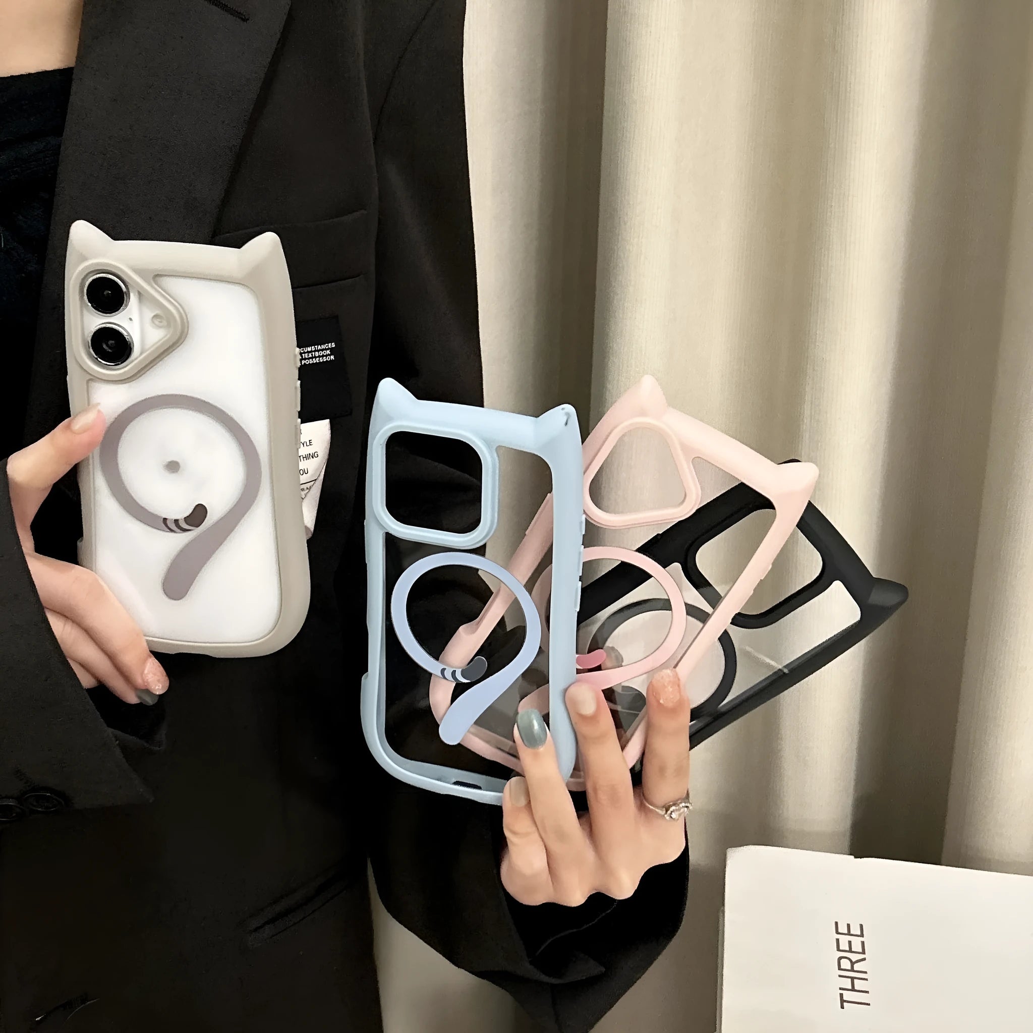 Transparent acrylic TPU phone case for IPhone 17 showing shockproof protection and magnetic feature