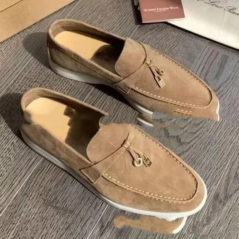 High-top slip-on casual loafers with round toe and rubber sole in multiple colour options