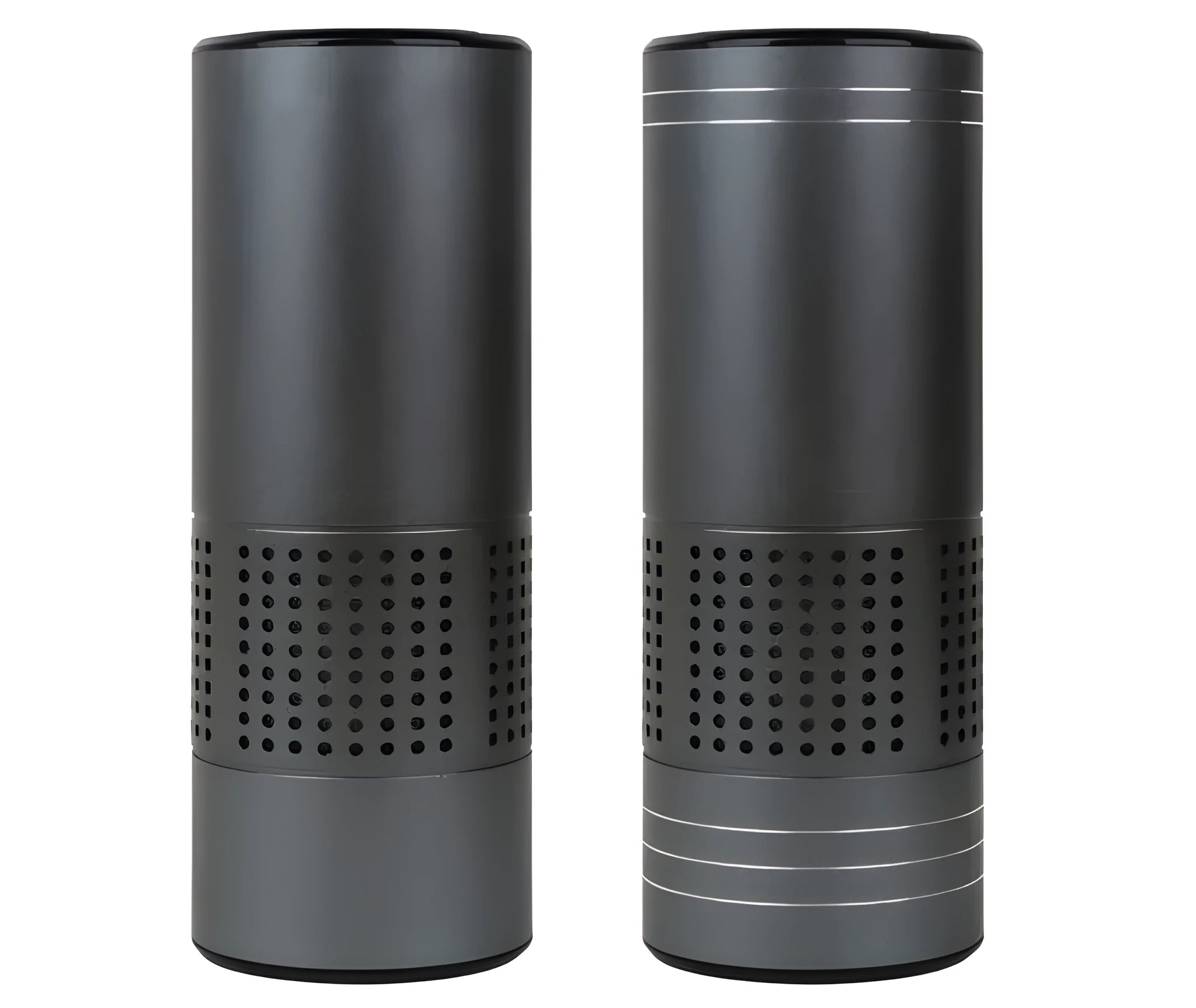A7 model aluminium alloy car air purifier with display showing air quality, USB cable, and infrared sensor for gesture control.