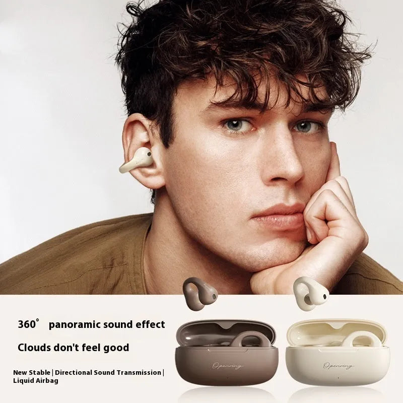 Bone conduction Bluetooth headset clip-on design Earth colour with PC ABS material