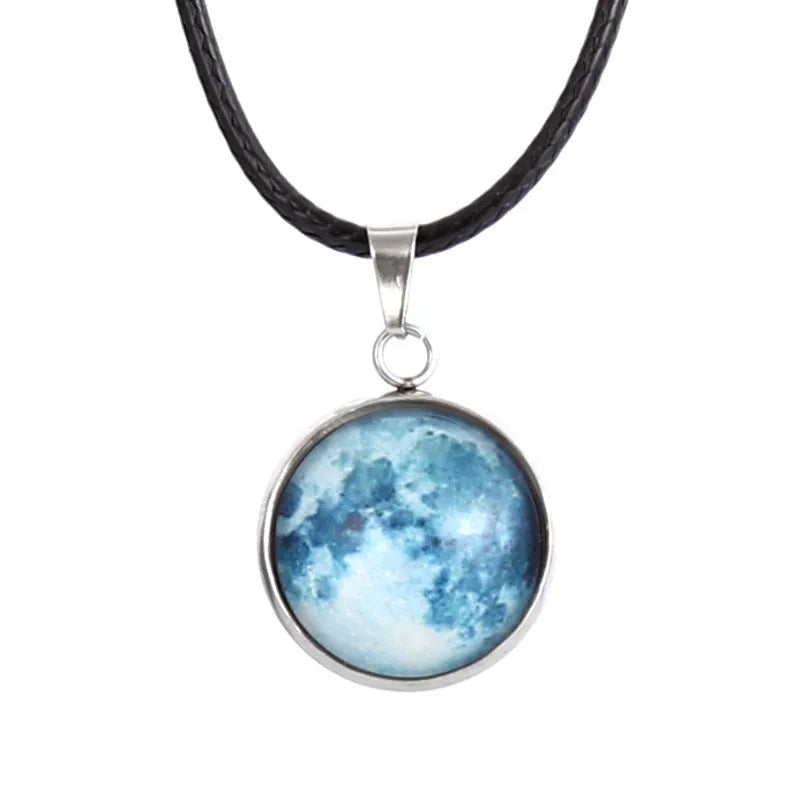 Luminous constellation design pendant necklace with adjustable chain in Christmas moon night sky theme