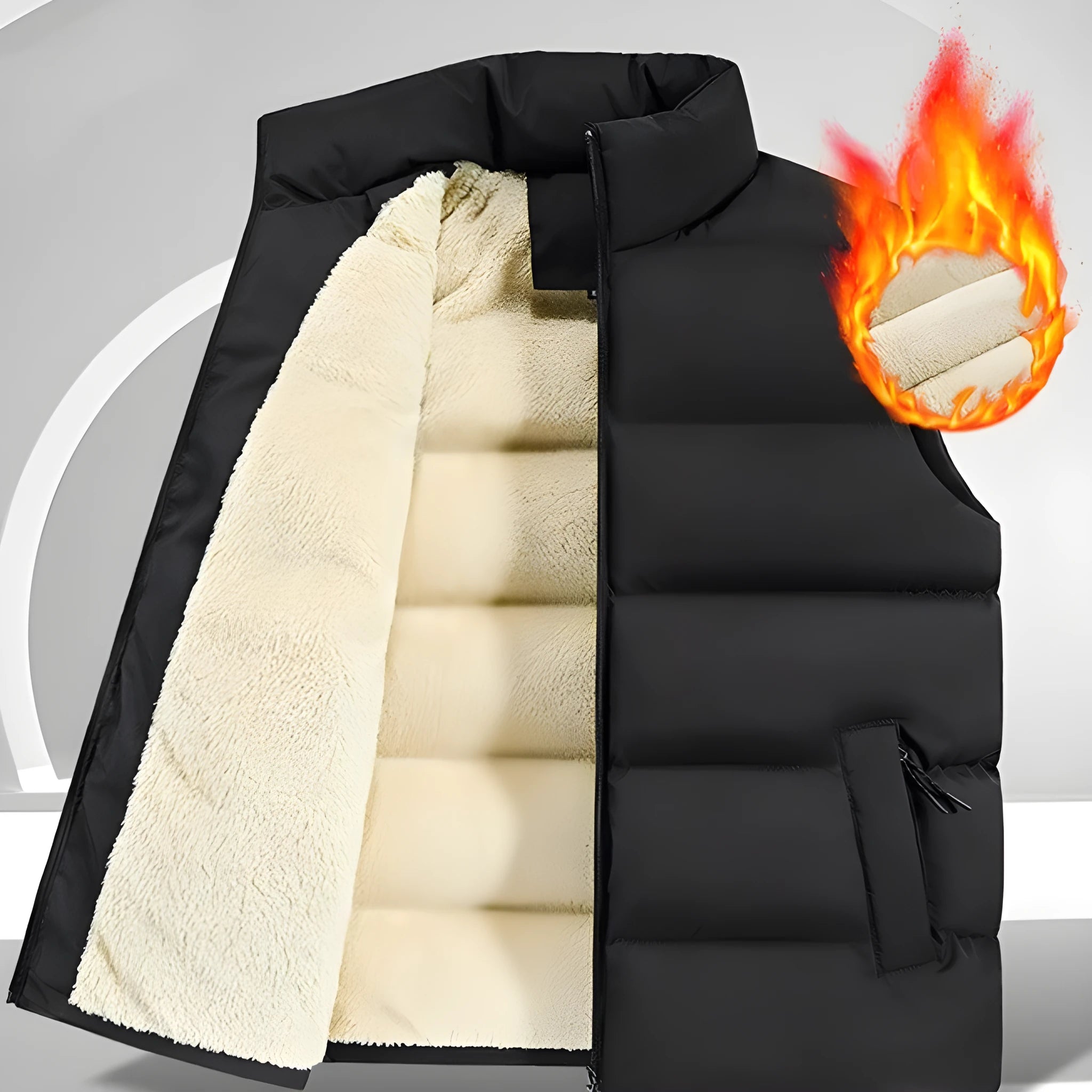 Striped men's lambswool vest in black, dark blue, or red for autumn and winter wear.