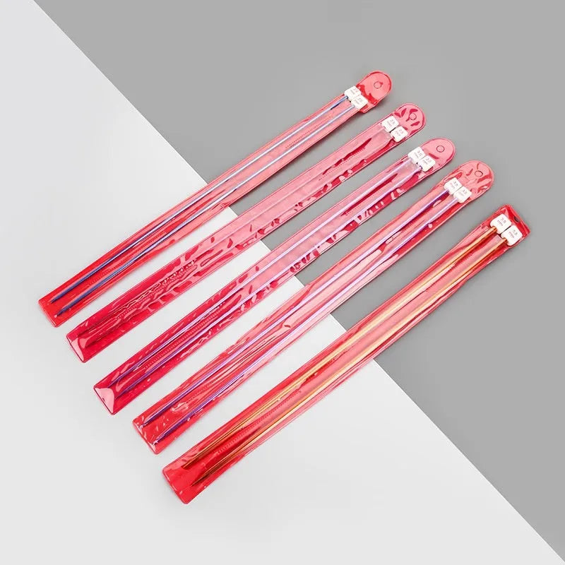 Set of lengthened crochet hooks in multiple sizes from 2.0mm to 10.0mm with protective end caps.