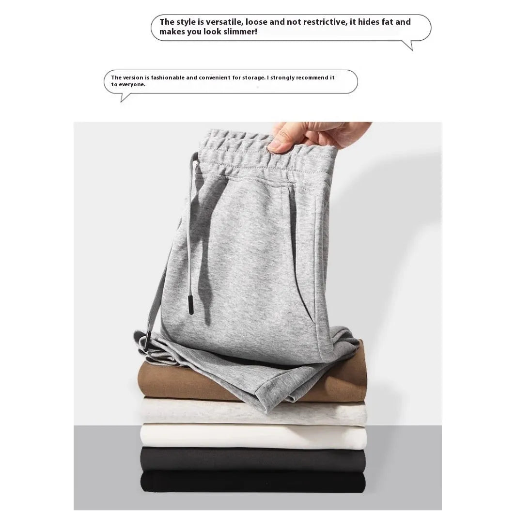 Cotton straight-leg men's shorts with elastic waistband in light grey colour.