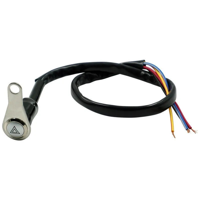 KG-057A stainless steel motorcycle double flash switch with black finish and illuminated button ring