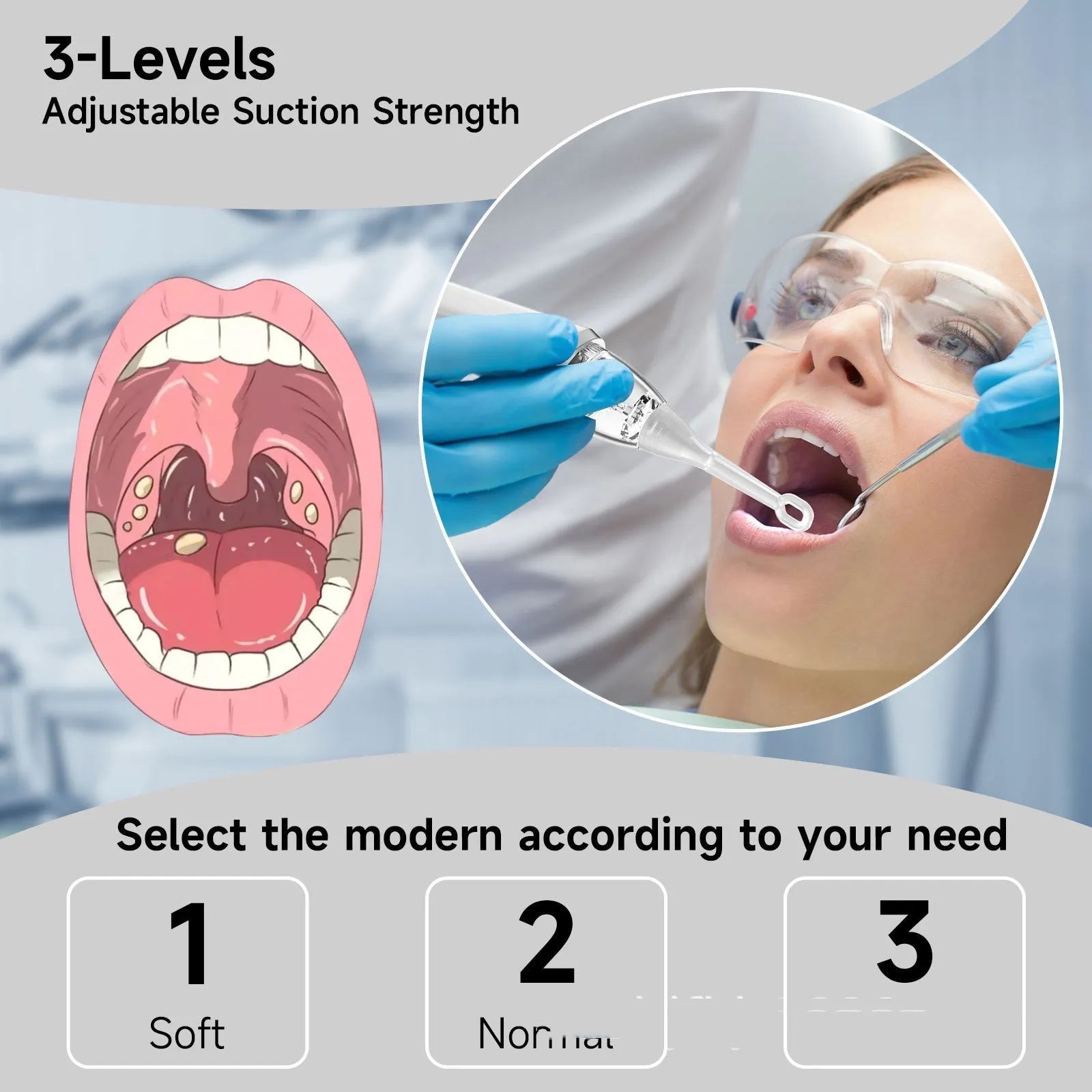 Milky white tonsillar extractor oral cleaning tool set for tonsil stone removal