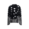 Black men's hoodie with pearl decoration on hood, loose fit thin knit pullover