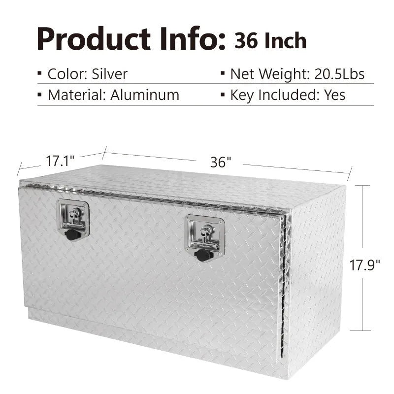 Black 26-inch aluminium alloy toolbox case with T-casting construction for tool storage