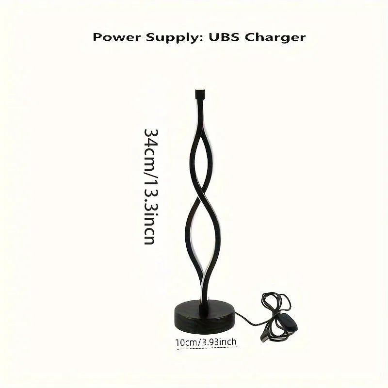 Black aluminium desk lamp with button and touch controls for three-colour dimming