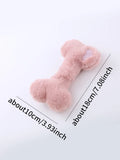 Blue love bone shaped plush dog toy with vocal BB rattle for interactive chewing play