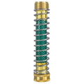 Brass garden hose sprinkler connector with a coiled metal spring section