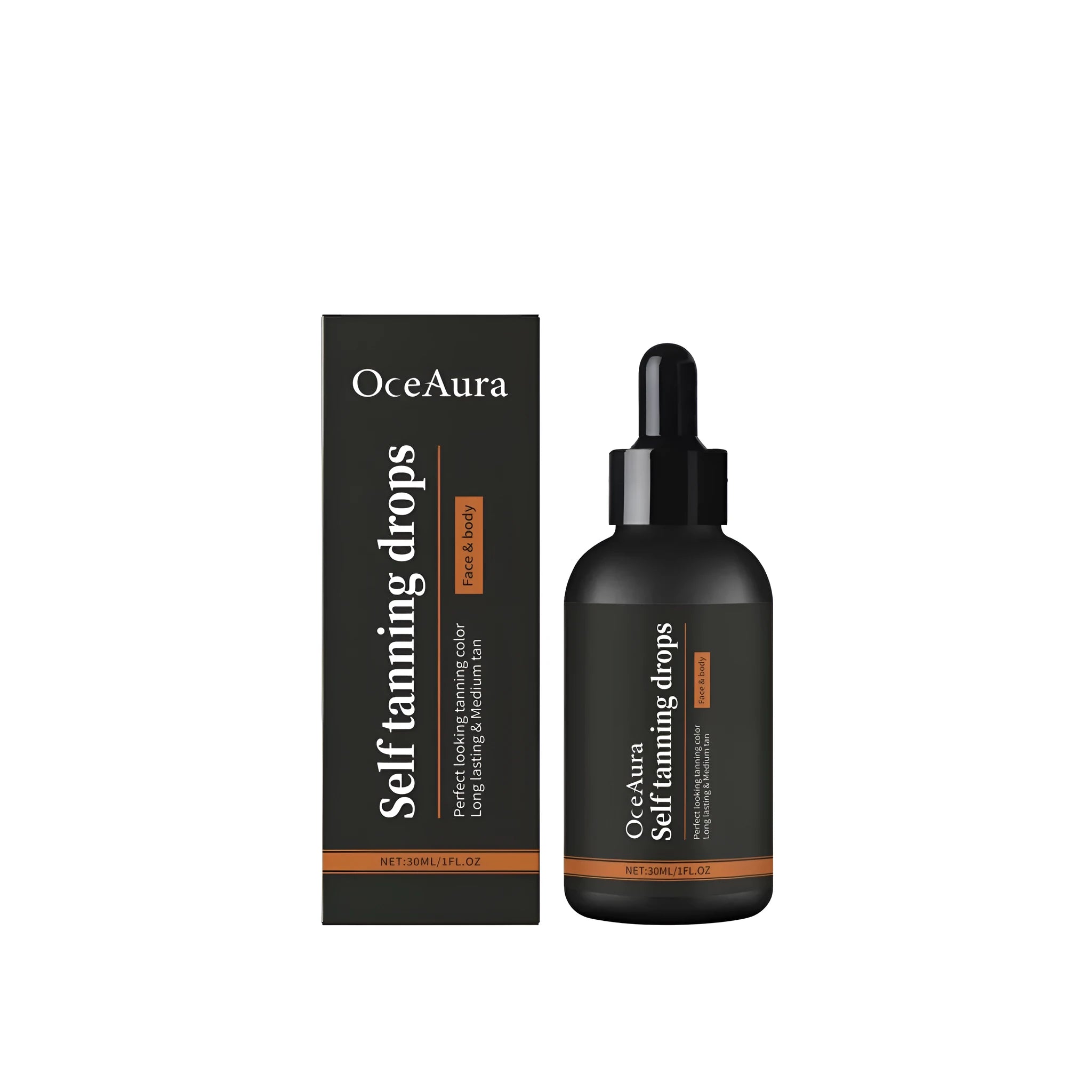 30ml bottle of self tanning drops for face and body.