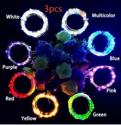 Copper wire LED string lights with bottle stopper for decorative bottle lighting