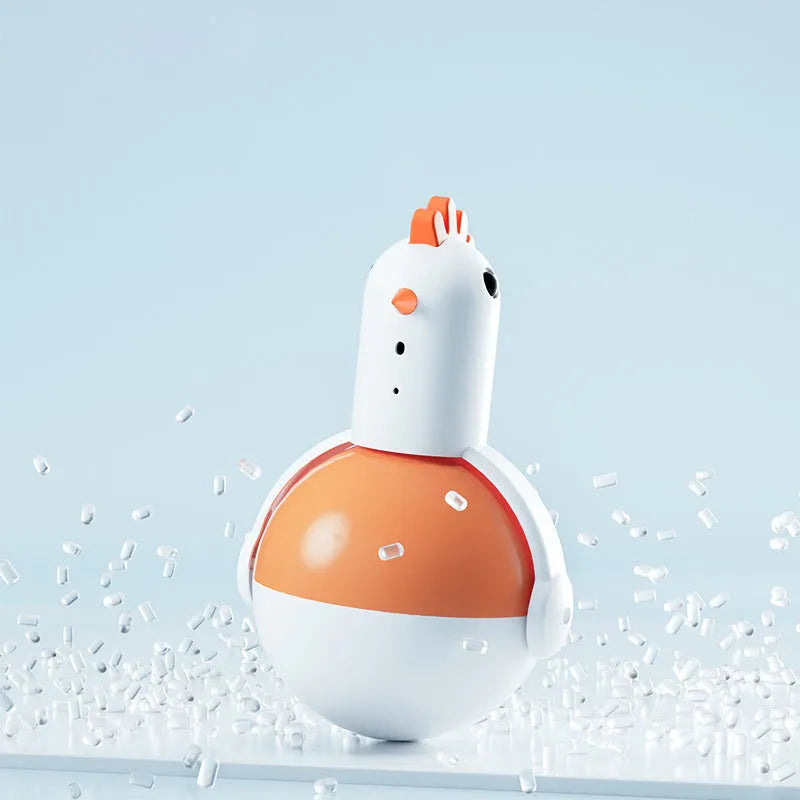 Green and orange electric cat toy chicken with laser sound and infrared sensor features